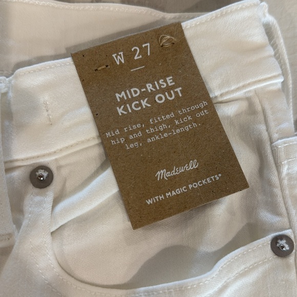 Madewell Kick Out Crop Jeans Pure White - Picture 3 of 5